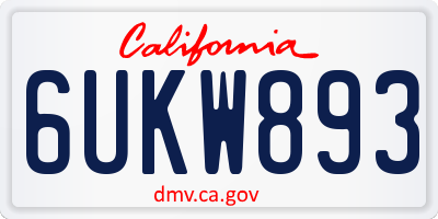 CA license plate 6UKW893