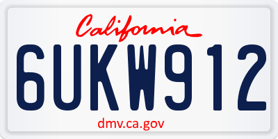 CA license plate 6UKW912