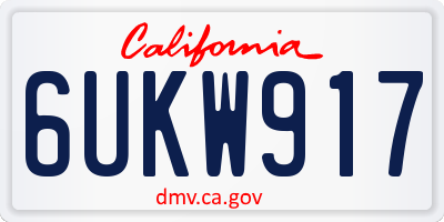 CA license plate 6UKW917