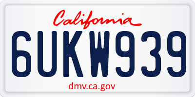 CA license plate 6UKW939