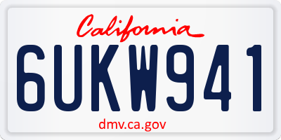 CA license plate 6UKW941