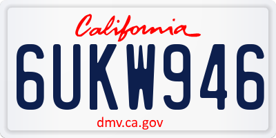 CA license plate 6UKW946