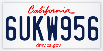 CA license plate 6UKW956