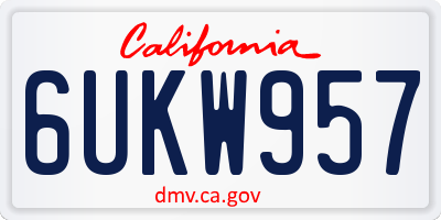 CA license plate 6UKW957