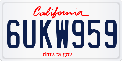 CA license plate 6UKW959