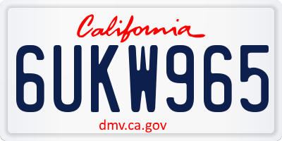 CA license plate 6UKW965