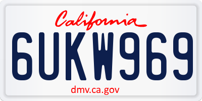 CA license plate 6UKW969