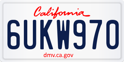 CA license plate 6UKW970