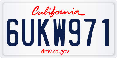 CA license plate 6UKW971