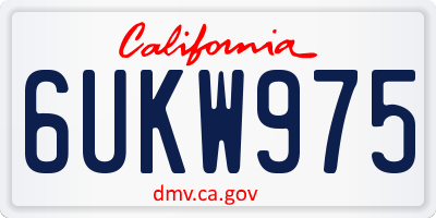 CA license plate 6UKW975