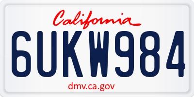 CA license plate 6UKW984