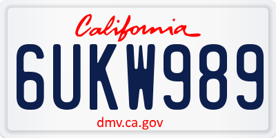 CA license plate 6UKW989