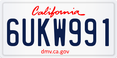 CA license plate 6UKW991
