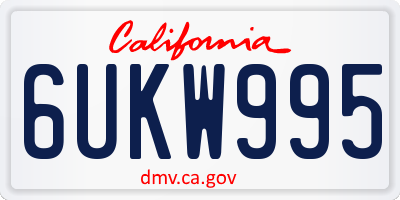 CA license plate 6UKW995