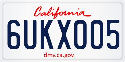 CA license plate 6UKX005
