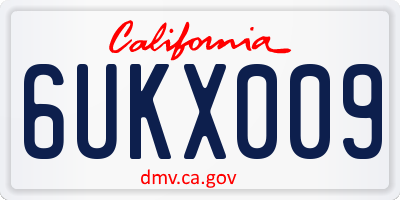CA license plate 6UKX009