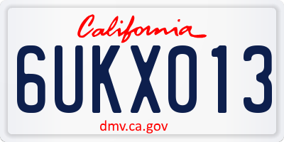 CA license plate 6UKX013