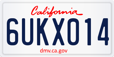 CA license plate 6UKX014