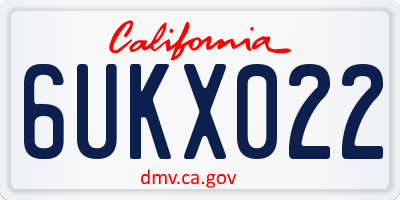 CA license plate 6UKX022