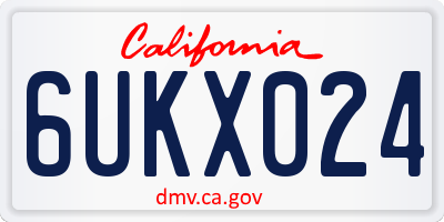 CA license plate 6UKX024