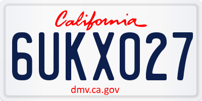 CA license plate 6UKX027