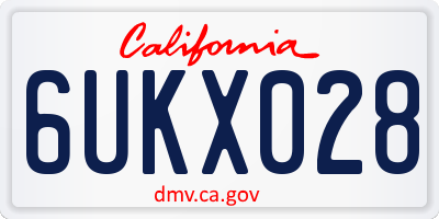 CA license plate 6UKX028