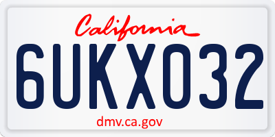 CA license plate 6UKX032