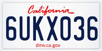 CA license plate 6UKX036