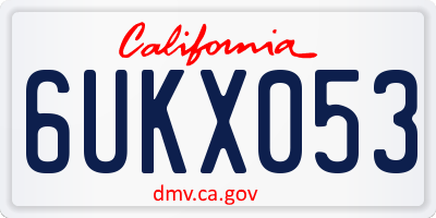 CA license plate 6UKX053