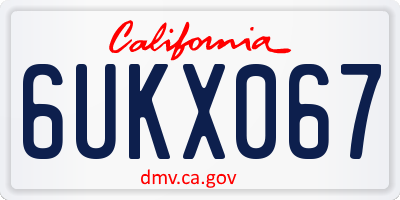 CA license plate 6UKX067