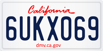 CA license plate 6UKX069
