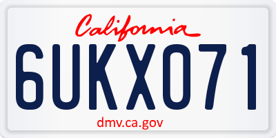 CA license plate 6UKX071