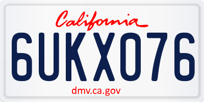 CA license plate 6UKX076