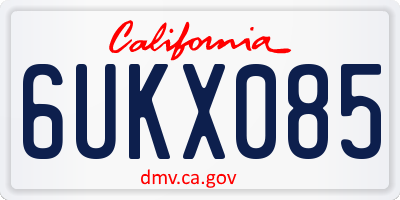 CA license plate 6UKX085