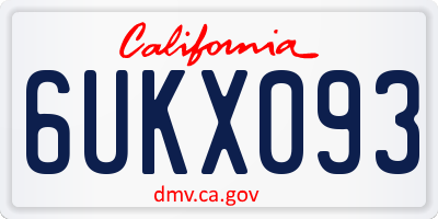 CA license plate 6UKX093