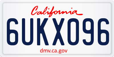 CA license plate 6UKX096