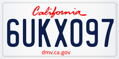 CA license plate 6UKX097