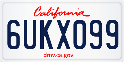 CA license plate 6UKX099