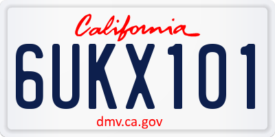 CA license plate 6UKX101
