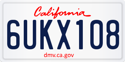 CA license plate 6UKX108