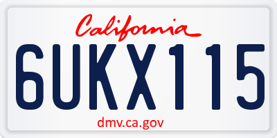 CA license plate 6UKX115