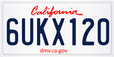 CA license plate 6UKX120
