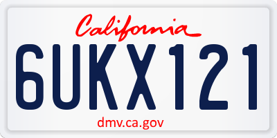CA license plate 6UKX121