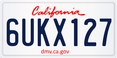 CA license plate 6UKX127