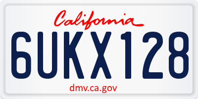 CA license plate 6UKX128