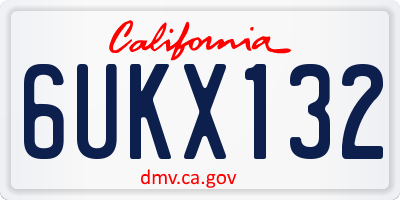 CA license plate 6UKX132