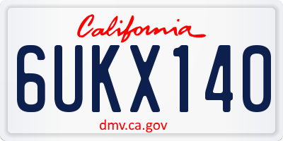 CA license plate 6UKX140