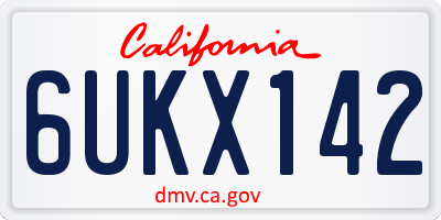 CA license plate 6UKX142