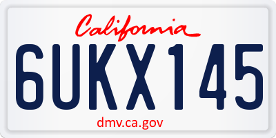 CA license plate 6UKX145