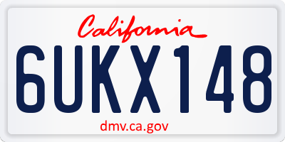 CA license plate 6UKX148